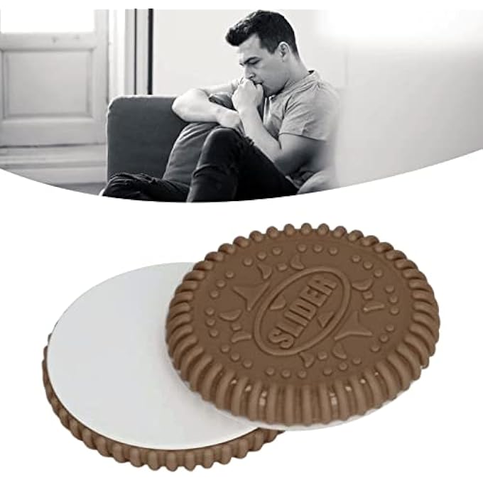 KOSDFOGE Magnetic Push Slider Toy Relax Stress Relief Biscuits Shaped Sensory Distraction for Anxiety ADHD Office Use (Brown) - Image 4