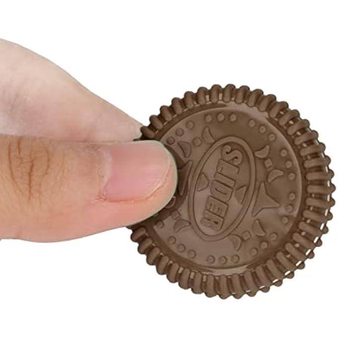 KOSDFOGE Magnetic Push Slider Toy Relax Stress Relief Biscuits Shaped Sensory Distraction for Anxiety ADHD Office Use (Brown) - Image 2