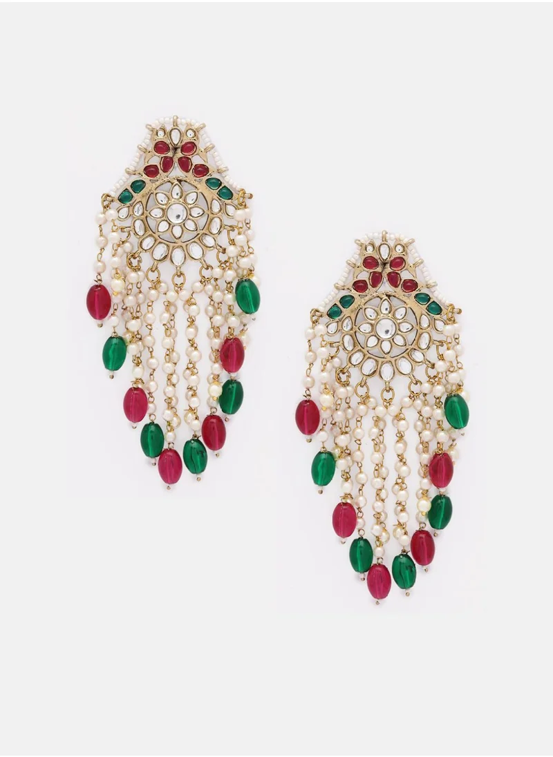Priyaasi Kundan Studded Contemporary Chandbalis