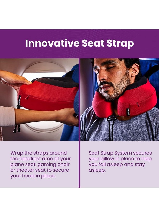 Cabeau Evolution S3 Travel Pillow - Straps to Airplane Seat - Ensures Your Head Won’t Fall Forward - Relax with Plush Memory Foam - Quick-Dry Fabric Keeps You Cool and Dry (Indigo)…