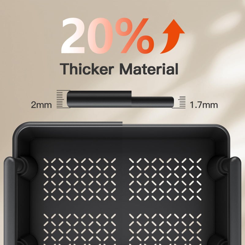 Pipishell 4-Tier Rolling Cart, Plastic Cart with Lockable Wheels & Reinforced Handle, Lightweight Utility Storage for Nursery, Bathroom, Craft Room, Black - Image 2