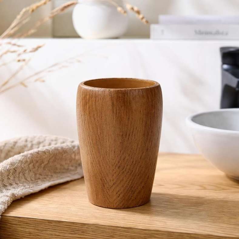 Pan Home كوب خشبي طبيعي للمنزل - Image 1