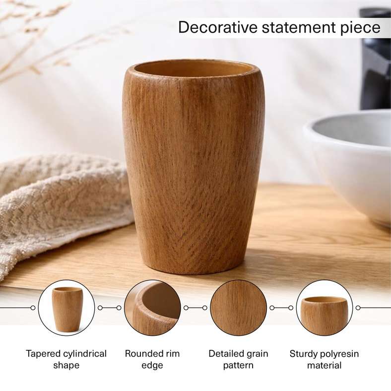 Pan Home كوب خشبي طبيعي للمنزل - Image 4