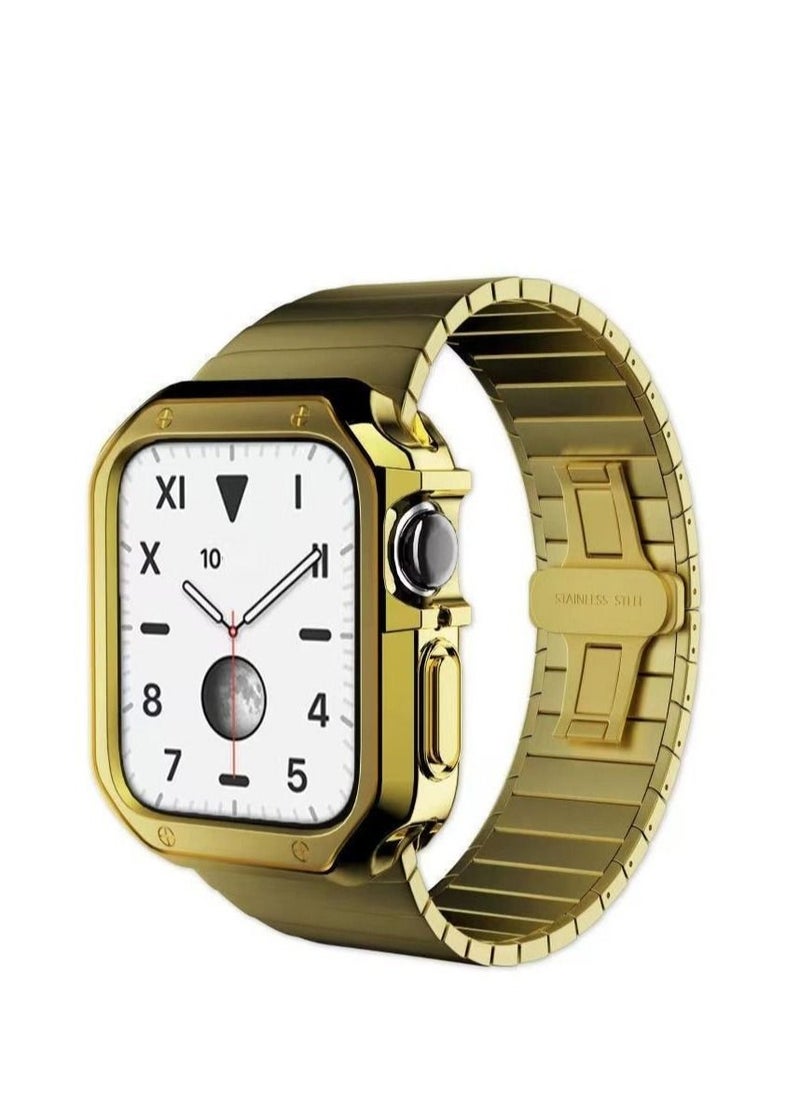 Generic - Suitable for Apple Watch Ultra 8/7 generation metal strap with TPU electroplating case set 44mm - Image 1