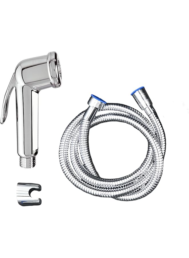 The Bros Premium Chrome Handheld Bidet Sprayer Set – 47” Stainless Steel Hose, Wall-Mounted Shattaf for Toilet, Personal Hygiene Washer, Leak-Proof and Easy Installation - Image 1