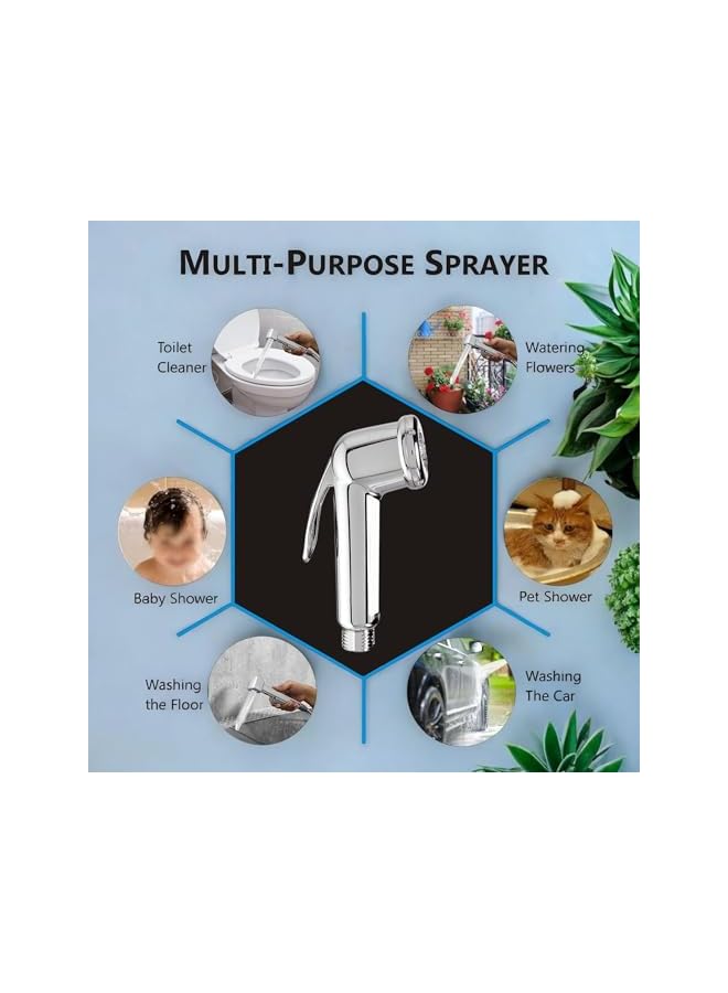 The Bros Premium Chrome Handheld Bidet Sprayer Set – 47” Stainless Steel Hose, Wall-Mounted Shattaf for Toilet, Personal Hygiene Washer, Leak-Proof and Easy Installation - Image 4