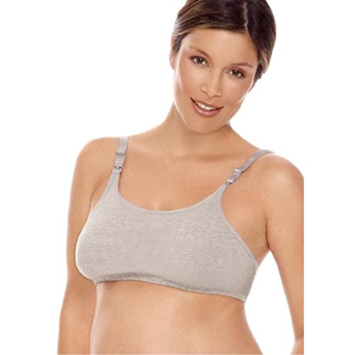 Lamaze womens Cotton Spandex Comfort nursing bras, Heather Grey, Small US - Image 1