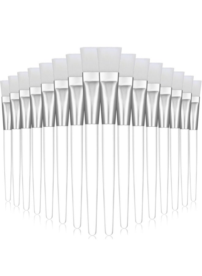 16 قطعة من فرشاة قناع الوجه، فرشاة ناعمة لتطبيق قناع الوجه بمقبض بلاستيكي شفاف للعناية بالبشرة، أدوات وضع زبدة الجسم (أبيض) - Image 1