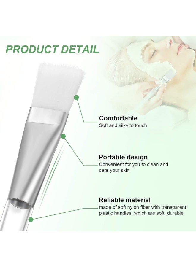 16 قطعة من فرشاة قناع الوجه، فرشاة ناعمة لتطبيق قناع الوجه بمقبض بلاستيكي شفاف للعناية بالبشرة، أدوات وضع زبدة الجسم (أبيض) - Image 4