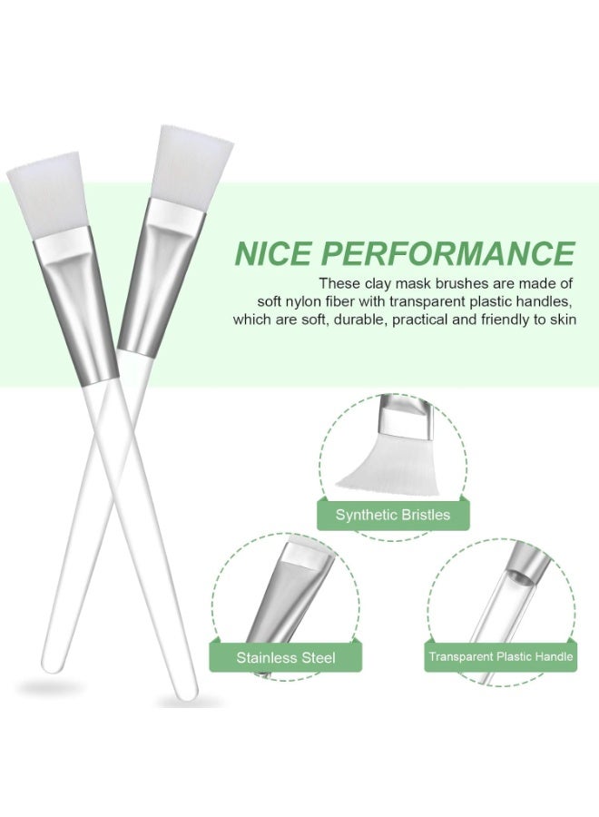 16 قطعة من فرشاة قناع الوجه، فرشاة ناعمة لتطبيق قناع الوجه بمقبض بلاستيكي شفاف للعناية بالبشرة، أدوات وضع زبدة الجسم (أبيض) - Image 5
