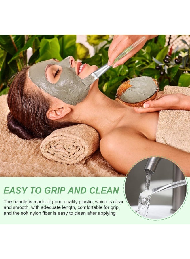 16 قطعة من فرشاة قناع الوجه، فرشاة ناعمة لتطبيق قناع الوجه بمقبض بلاستيكي شفاف للعناية بالبشرة، أدوات وضع زبدة الجسم (أبيض) - Image 3