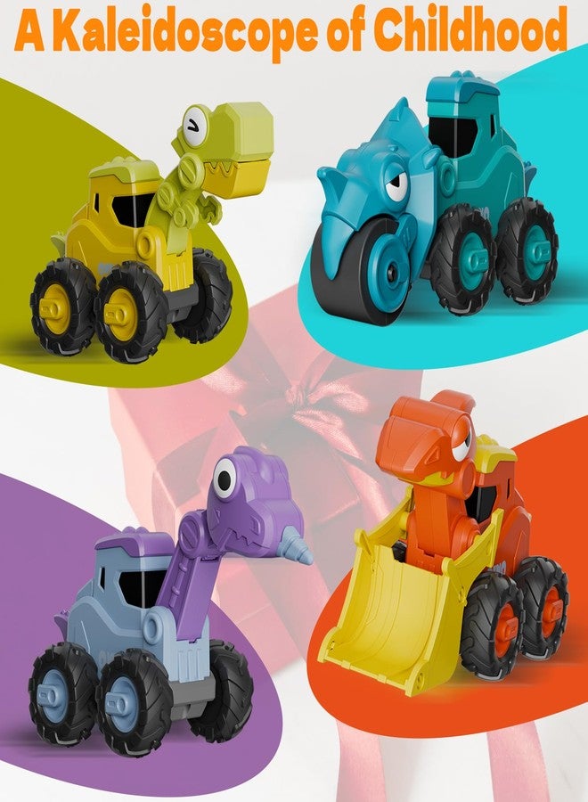 AIVIAI Press and Go Car Toys Push Go Friction Vehicle Toys 18-36 Months Dinosaur Construction Car Set for 2-6 Year Old Toddlers Boys Girls Kids, Dino Racing Brithday Gift Party Favors Toy - Image 3