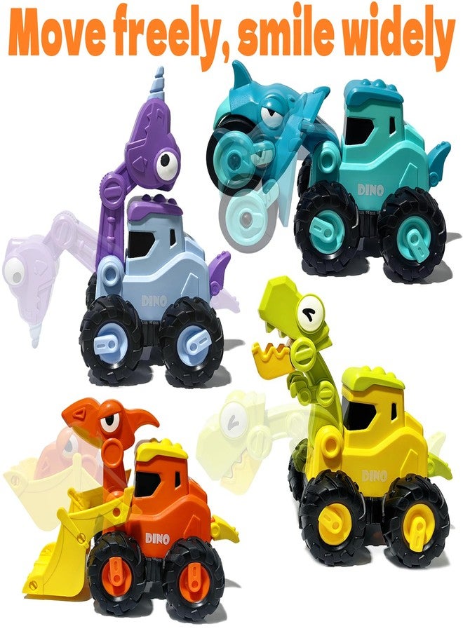 AIVIAI Press and Go Car Toys Push Go Friction Vehicle Toys 18-36 Months Dinosaur Construction Car Set for 2-6 Year Old Toddlers Boys Girls Kids, Dino Racing Brithday Gift Party Favors Toy - Image 5