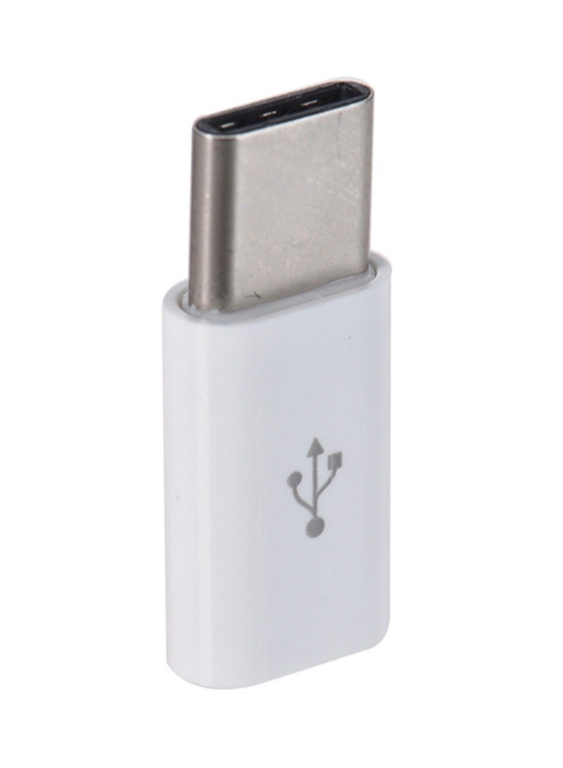 Micro USB To Type-C Data Sync Charging Adapter White - Image 4