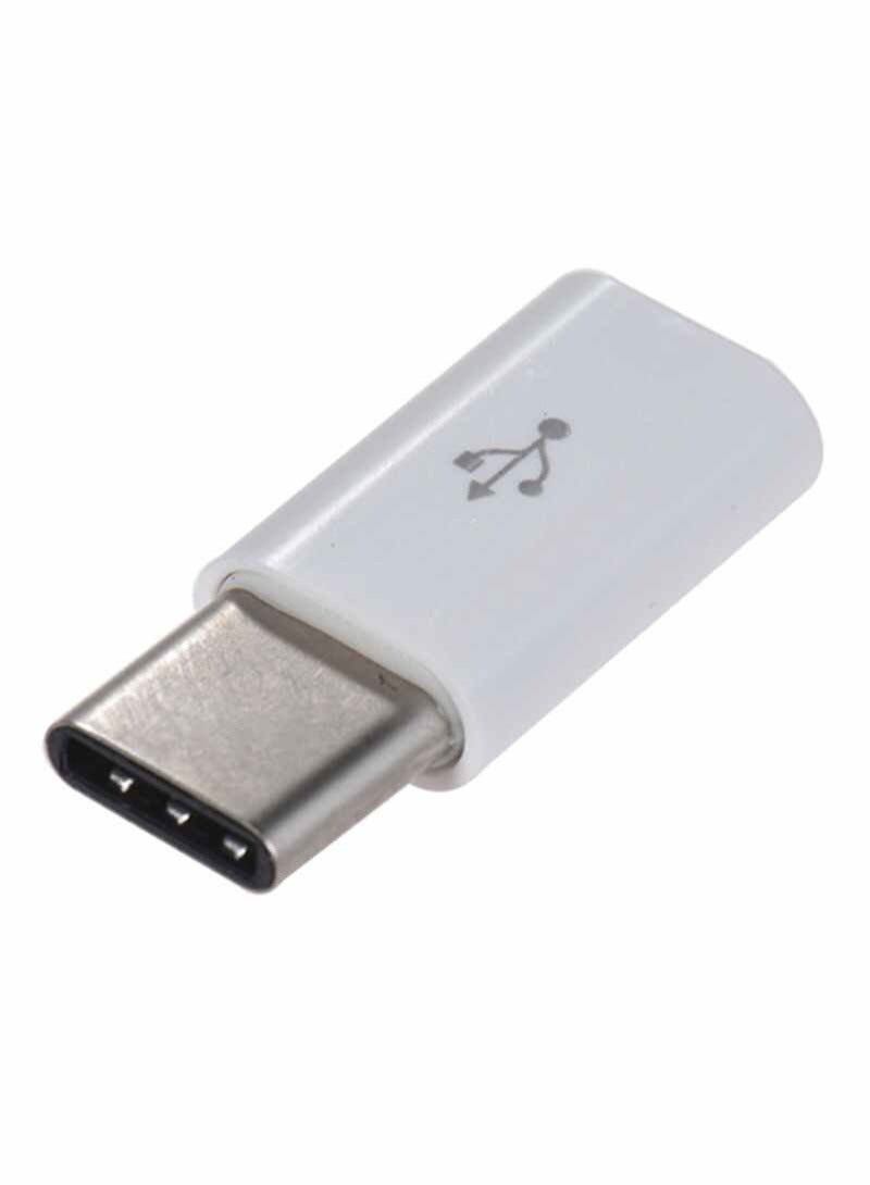 Micro USB To Type-C Data Sync Charging Adapter White - Image 3