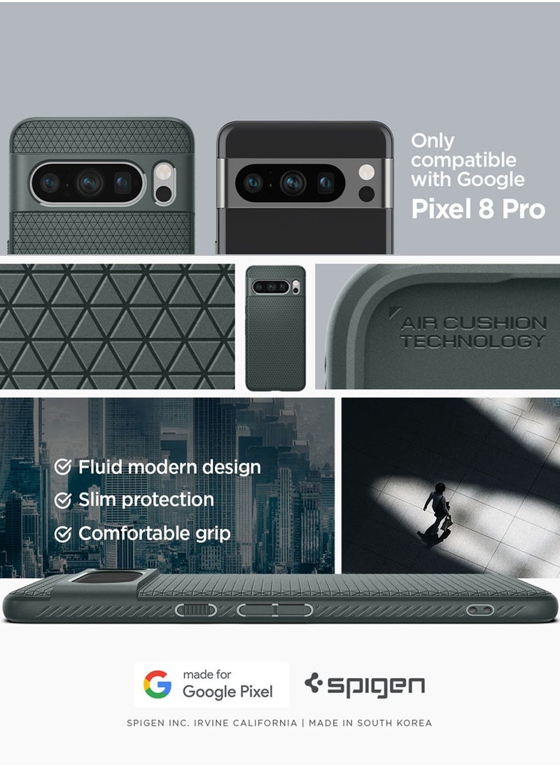 Spigen غطاء حماية Liquid Air لهاتف Google Pixel 8 Pro - أخضر داكن  - Image 2