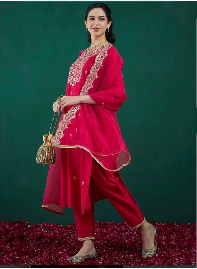 أميا Chanderi Kurti with Dupatta - Anarkali