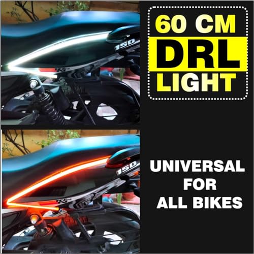 OBEROI'S TRADERS Premium Flexible Dual Color Headlight DRL Daytime Running Light Tube Guide Car LED Strip For Trunk/Dicky/Boot/Tail Lights Streamer Brake Turn Signal Light (60cm) - Image 2