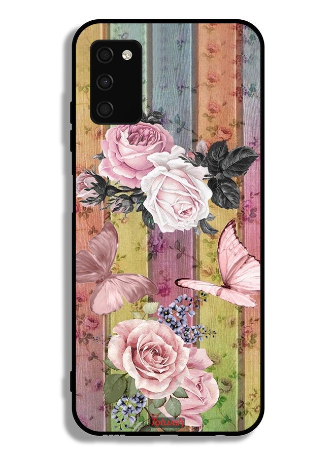 Tolwak Samsung Galaxy A03s Protective Case Cover Peach Butterflies And Roses - Image 1