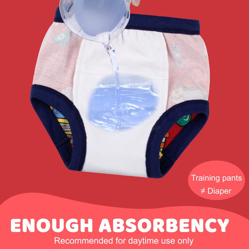 BIG ELEPHANT 10 Packs Baby Girls' and Boys' Potty Training Pants, 100% Cotton Absorbent Training Underwear for Toddler, 9-10Y - Image 4