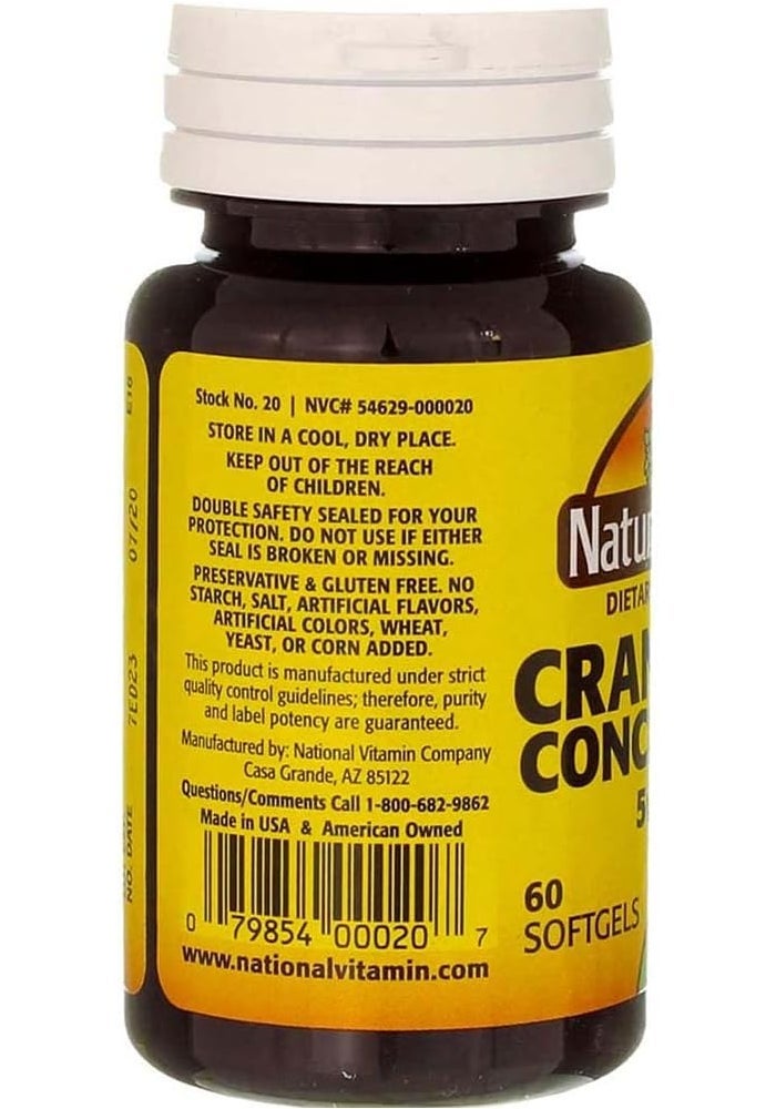 Nature's Blend Cranberry Concentrate 500 mg - 60 Softgels - Image 5