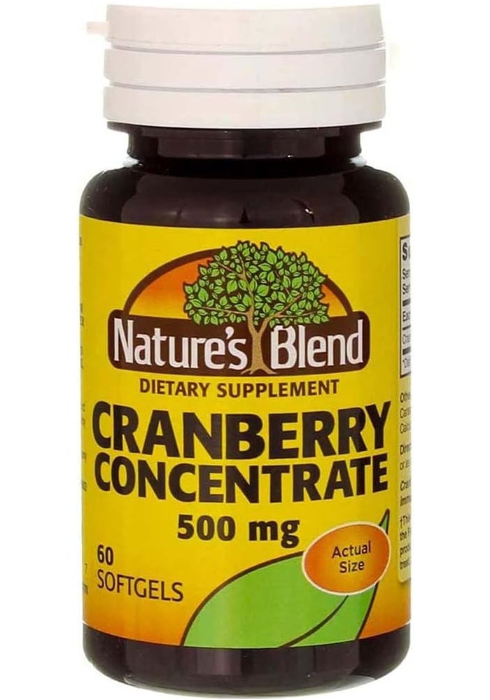 Nature's Blend Cranberry Concentrate 500 mg - 60 Softgels - Image 1