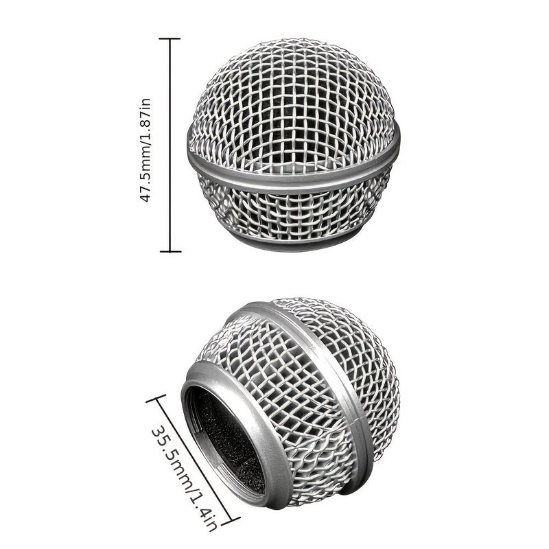 8pcs Silvery Metal Mesh Grills for SM58 Microphone with Inner Black Foam Windscreen - Image 3