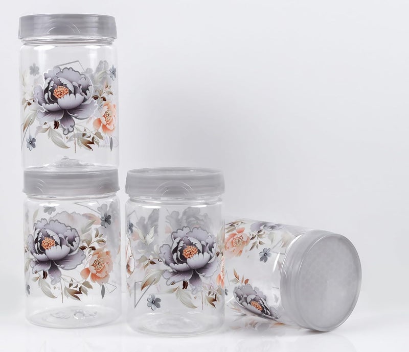 VRISTO Container Set 250 ml and 500 ml Airtight Plastic Jar and containers Storage Box For Kitchen Organizer BPA Free and Food Grade Set of 12 Grey - Image 5