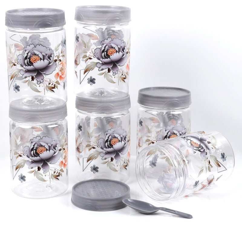 VRISTO Container Set 250 ml and 500 ml Airtight Plastic Jar and containers Storage Box For Kitchen Organizer BPA Free and Food Grade Set of 12 Grey - Image 4