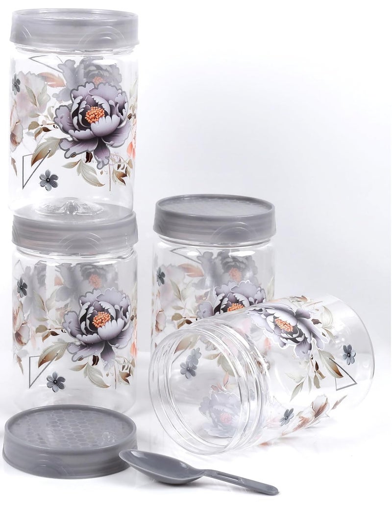 VRISTO Container Set 250 ml and 500 ml Airtight Plastic Jar and containers Storage Box For Kitchen Organizer BPA Free and Food Grade Set of 12 Grey - Image 3