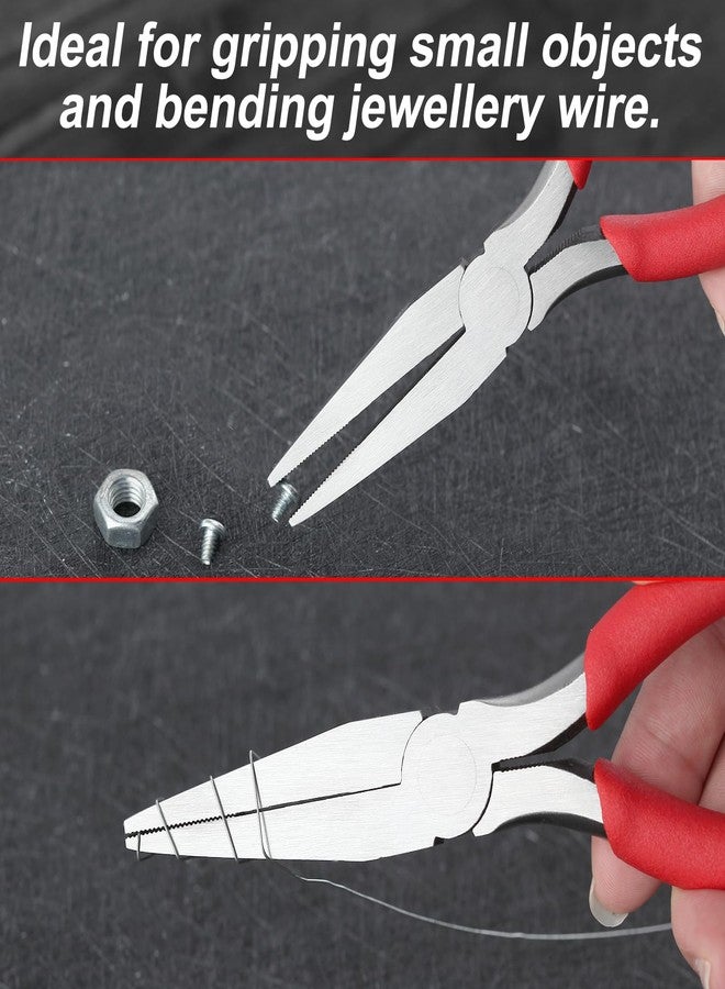 GOLD DEER 6 Inch Flat Nose Pliers with Serrated Jaw Precision Duck Bill Fine Pliers Multipurpose for Maintenance and Jewelry Making - Image 2