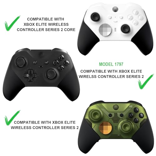 BSUZUN OEM Back and Front Housing Shell Replacement Kit for Xbox Elite Series 2 Controller - Includes Faceplate, Grip Cover, and Repair Tools (Halo-Green) - Image 3