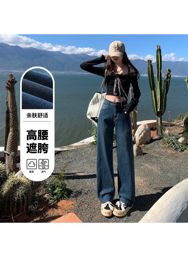 Hstyle Micro-elastic Straight-leg Pants For Women - Spring/autumn 2025 Fashion High-waist Slimming Casual Versatile Jeans For Work Commute - Image 4
