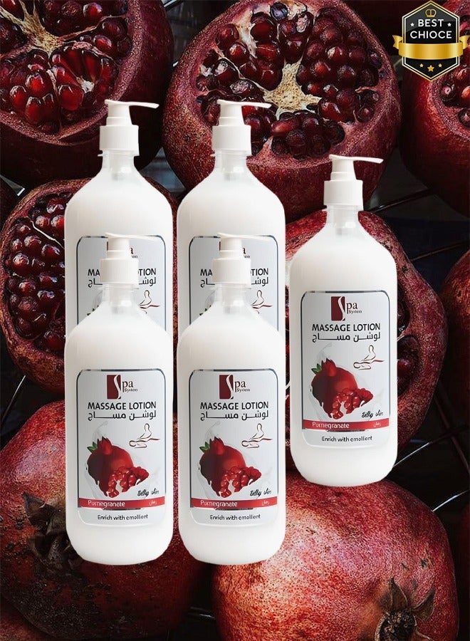 Spa System 5 Pieces Massage Lotion Pomegranate Enrich With Emolient - Image 1