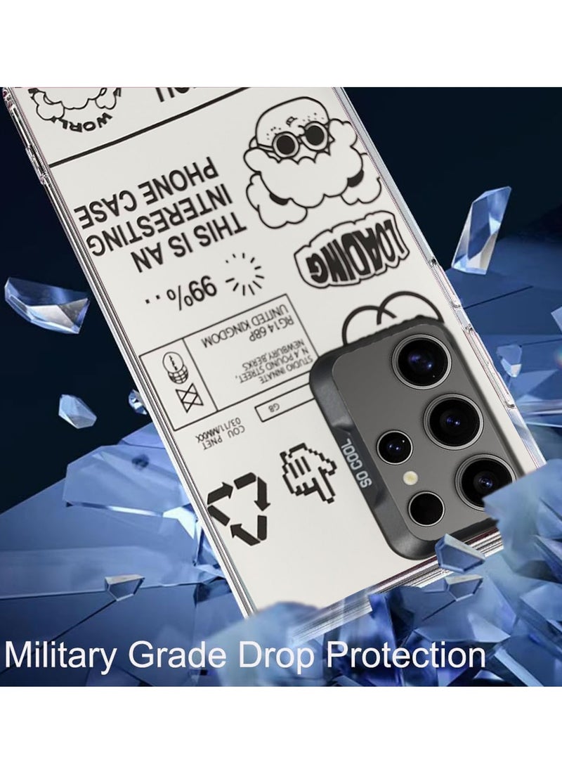 Wtech SO COOL Series Light Refrative Silicone Protective Raised Camera Lips Bazel Case Cover For Samsung Galaxy S23 Ultra 5G 2023 Silver/Black - Image 2