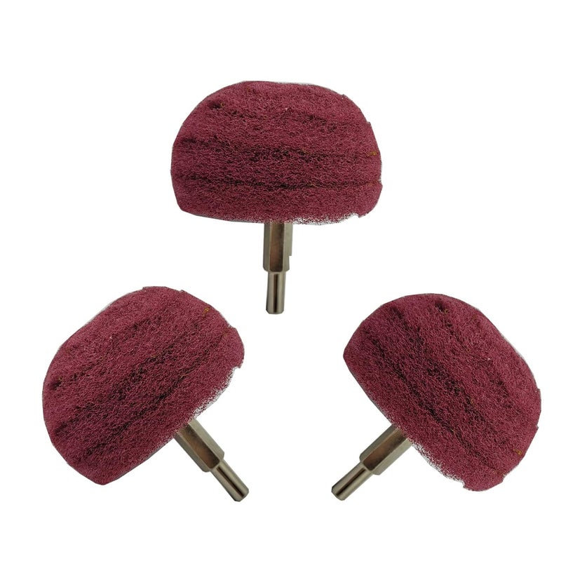 Banmo Abrasive 3PCS NonWoven Abrasive Buffing Wheels Polishing Wheel Drill Attachment Set, 3 Inch Scouring Pad Power Scrubber Cleaning Kit, Abrasive Wheel with 1/4" Shank for Polishing/Mirror/Stainless Steel 320Grit - Image 1