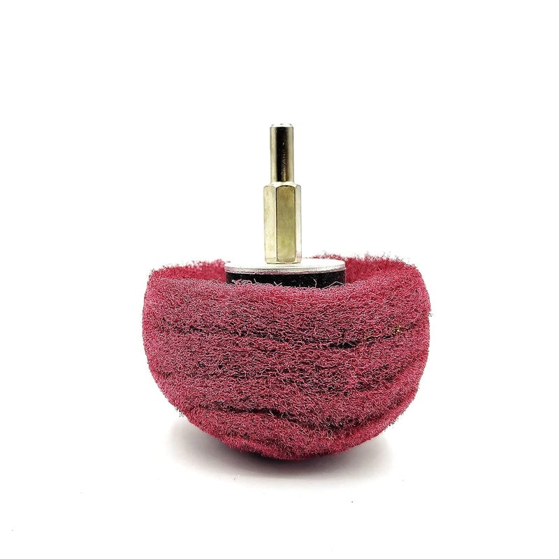 Banmo Abrasive 3PCS NonWoven Abrasive Buffing Wheels Polishing Wheel Drill Attachment Set, 3 Inch Scouring Pad Power Scrubber Cleaning Kit, Abrasive Wheel with 1/4" Shank for Polishing/Mirror/Stainless Steel 320Grit - Image 3