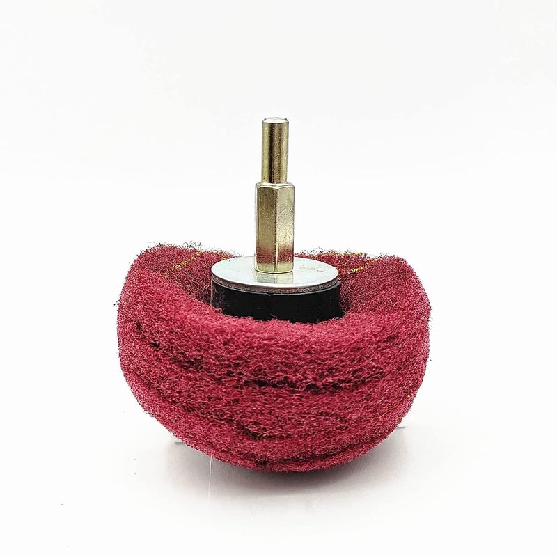Banmo Abrasive 3PCS NonWoven Abrasive Buffing Wheels Polishing Wheel Drill Attachment Set, 3 Inch Scouring Pad Power Scrubber Cleaning Kit, Abrasive Wheel with 1/4" Shank for Polishing/Mirror/Stainless Steel 320Grit - Image 2