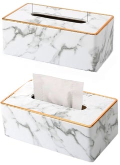 Eleish Tissue Box Holder - Cover Tissue Holder (Marble Small) 15L x 7W x 7H centimeter  - Image 1