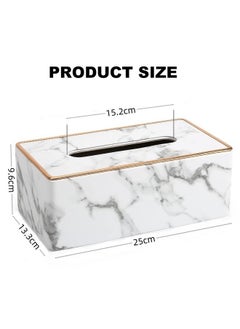Eleish Tissue Box Holder - Cover Tissue Holder (Marble Small) 15L x 7W x 7H centimeter  - Image 4