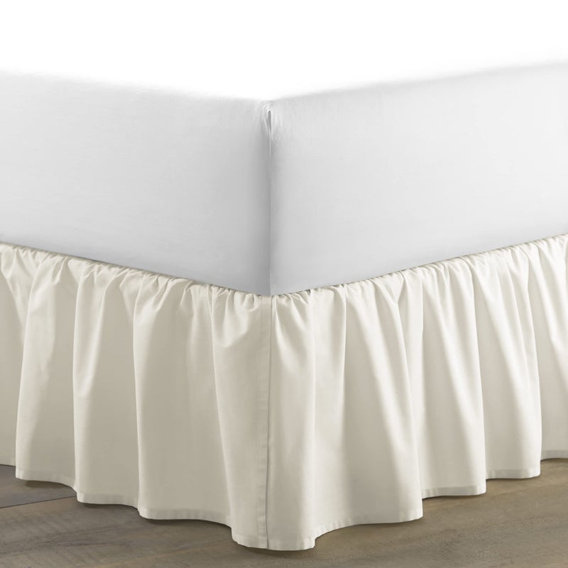 LAURA ASHLEY Laura Ashley Home Solid Ivory Ruffled Bedskirt Queen 