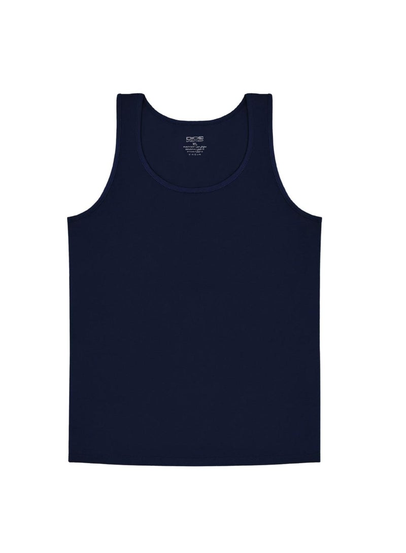 Dice Men's Comfort Cotton Stretch Tank Top Undershirt - Navy - Image 3