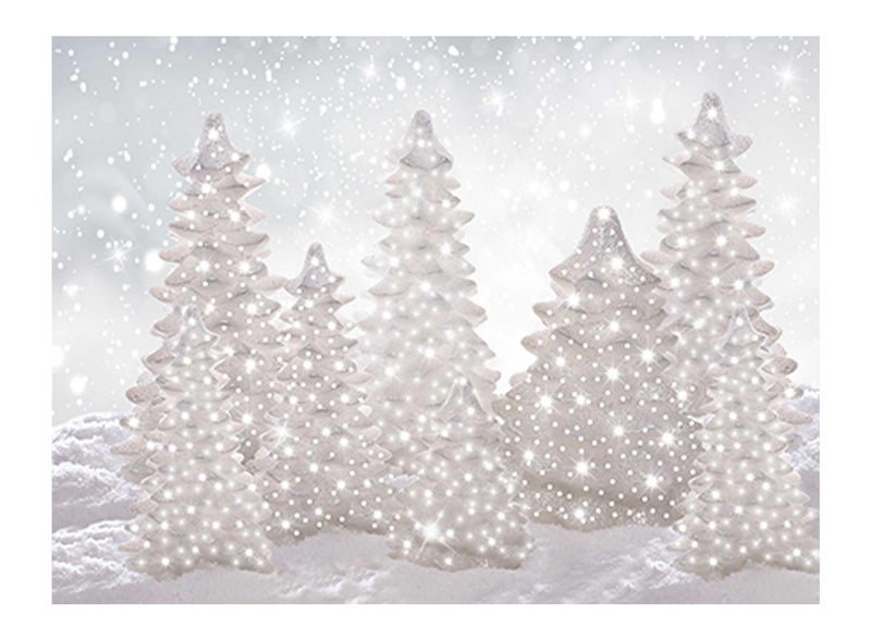 Allenjoy 8x6ft Winter Wonderland Backdrop New Year Eve Party Supplies for NYE Events Christmas Snowflake Snow Tree Home Decorations Baby Shower Cake Smash Props Photography Background Favors