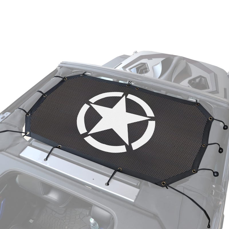 غطاء شمس لجيب رانجلر JK JKU 2007-2018 بابين 4 أبواب شبكة أمامية غطاء شمس JK JK Unlimited Sport Sport S Sahara Rubicon غطاء بيكيني قماش ناعم يغطي الشبكة يمنع الأشعة فوق البنفسجية والرياح والضوضاء باللون الأسود SAR