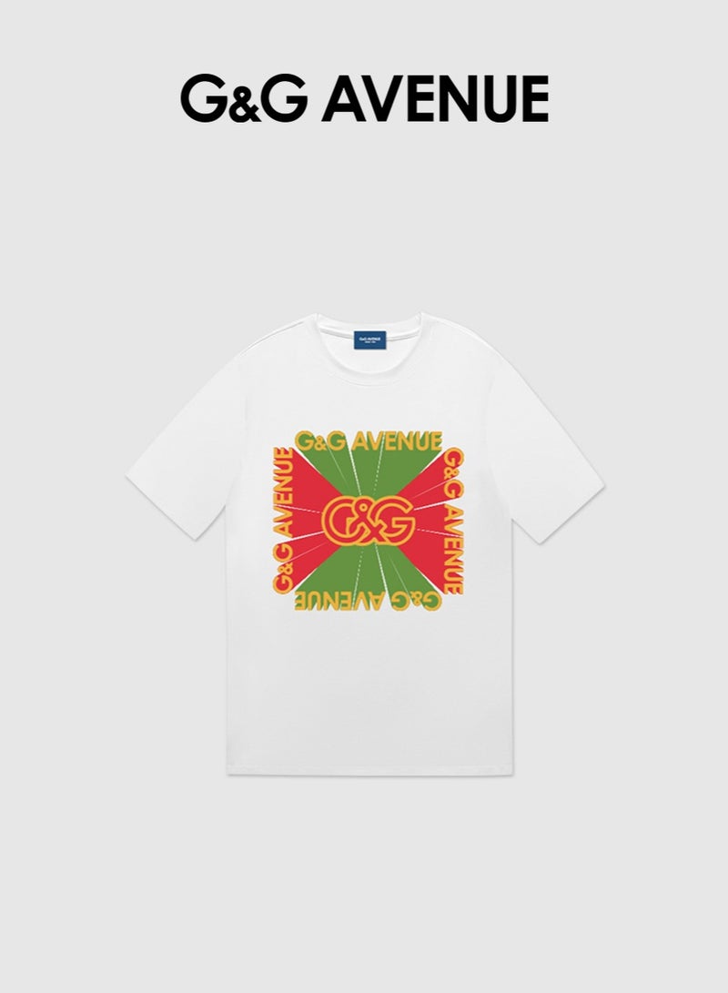 G&G AVENUE Men's Sports Pure Cotton High Quality T-shirt Round Neck Oversized Colored Pattern Dynamic Sports T-shirt Dry 1/2 Short Sleeve T-shirt  - Image 2