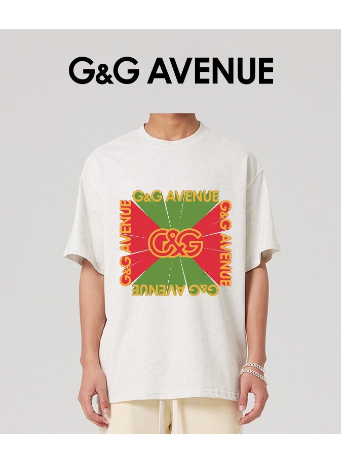 G&G AVENUE Men's Sports Pure Cotton High Quality T-shirt Round Neck Oversized Colored Pattern Dynamic Sports T-shirt Dry 1/2 Short Sleeve T-shirt  - Image 4