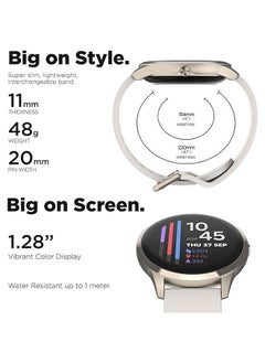 iTouch New Sport 4 Series Smartwatch Titanium Case Off-White Silicone Strap  - Image 2