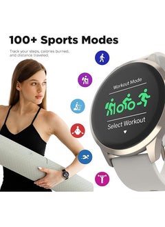 iTouch New Sport 4 Series Smartwatch Titanium Case Off-White Silicone Strap  - Image 4