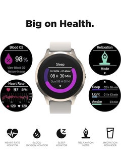 iTouch New Sport 4 Series Smartwatch Titanium Case Off-White Silicone Strap  - Image 3