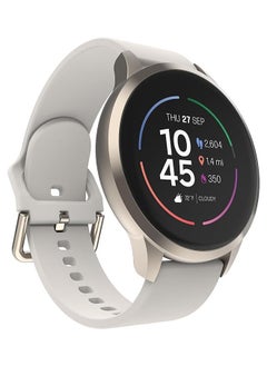 iTouch New Sport 4 Series Smartwatch Titanium Case Off-White Silicone Strap  - Image 1